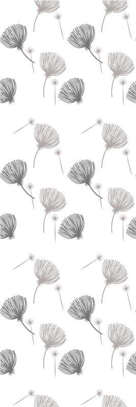 Vinyltæppe til soveværelse med blomster på hvid baggrund - TenStickers