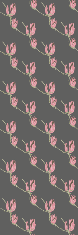 Vinyltæppe til soveværelse med små magnolia blomster - TenStickers