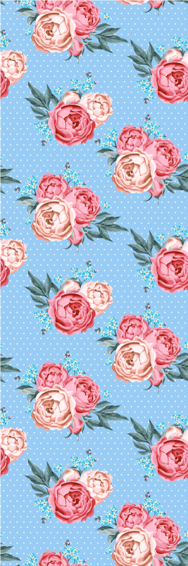 Vinyltæppe til soveværelse i shabby chic prikket design - TenStickers