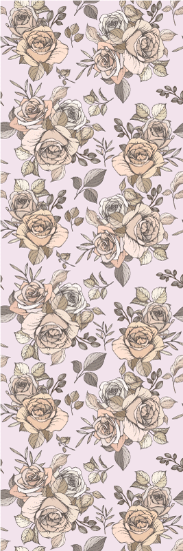 Vinyltæppe til soveværelse med shabby chic roser - TenStickers