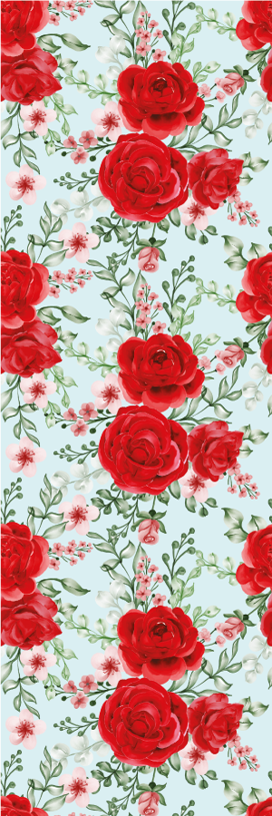 Vinyltæppe til soveværelse i grandmillenial blomsterstil - TenStickers