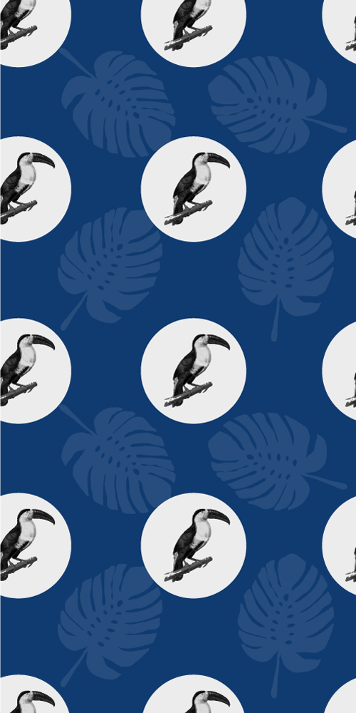 Vinyltæppe til soveværelse med afrikansk blå fugl design - TenStickers