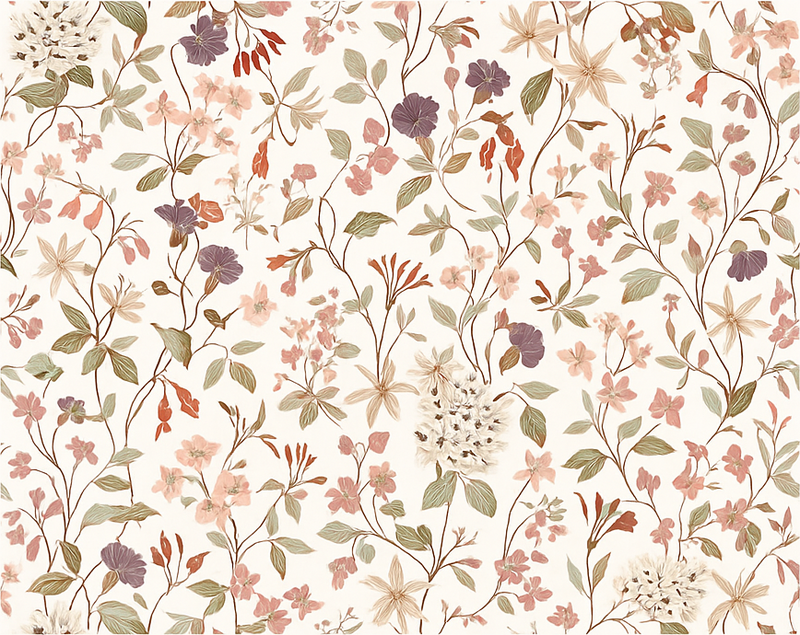 Vinyltæppe til soveværelse med pink blomstermotiv - TenStickers