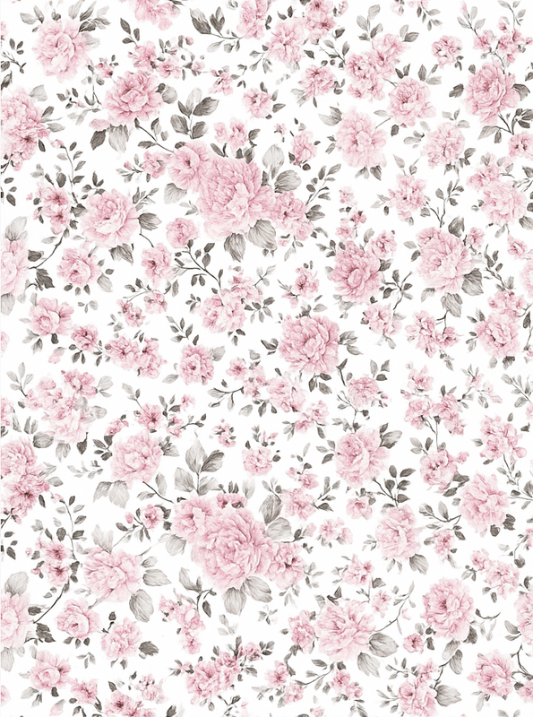 Vinyltæppe til soveværelse med gammeldags store blomster - TenStickers