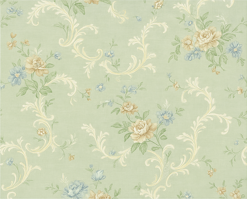 Vinyltæppe til soveværelse med gammeldags blomsterdesign - TenStickers