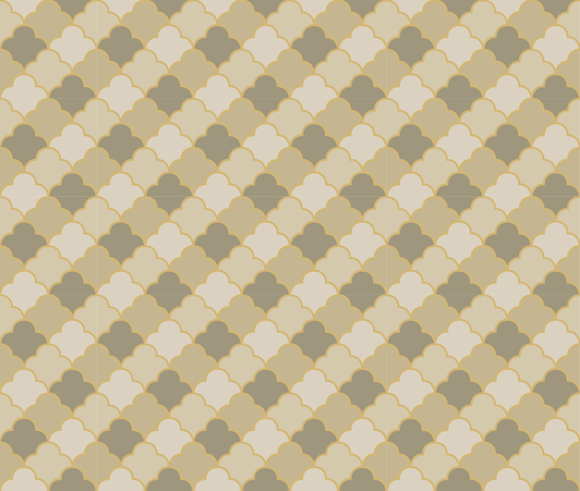 Vinyltæppe til soveværelse beige art deco mønster - TenStickers
