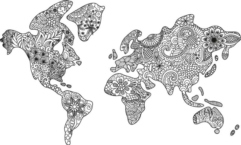 Vinyltæppe til soveværelse mandala kort - TenStickers
