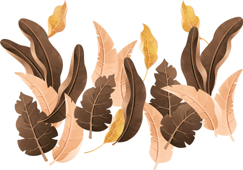 Vinyltæppe til soveværelse savannah beige planter - TenStickers