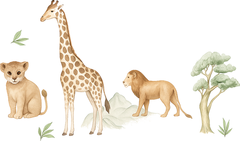 Vinyltæppe til soveværelse calmed savannah - TenStickers
