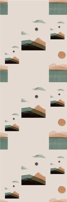 Abstract mountains vinyl tæppe til kontor - TenStickers