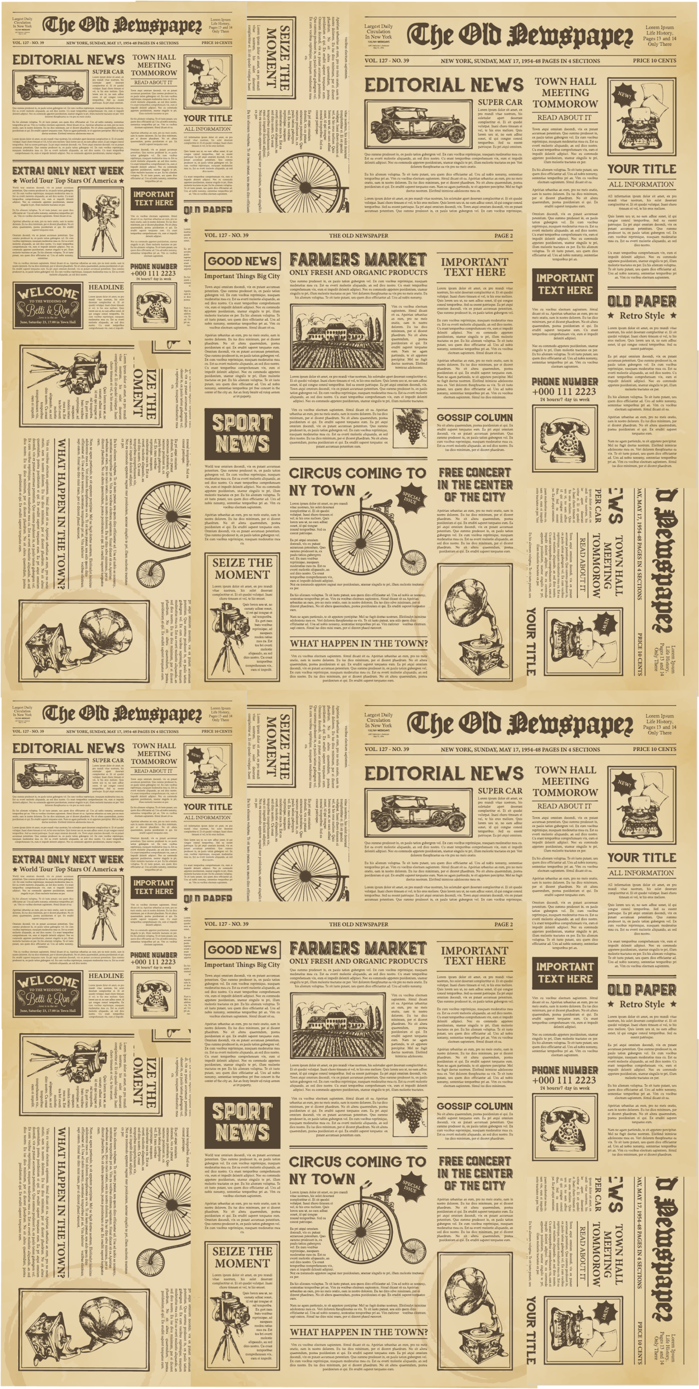 Vintage amerikansk avis vinyl tæppe til kontor - TenStickers