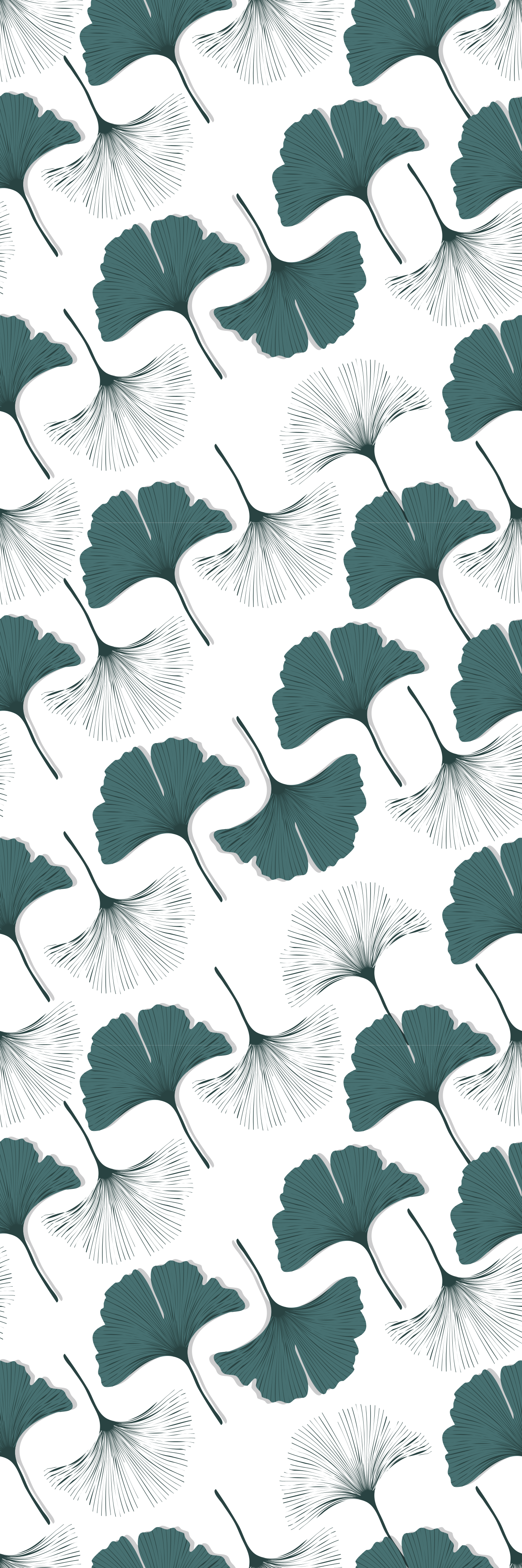 Vinyl tæppe til kontor med mønster af ginkgo blade - TenStickers