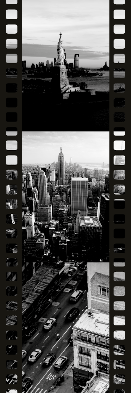 Vinyltæppe til soveværelse nyc fototape collage - TenStickers