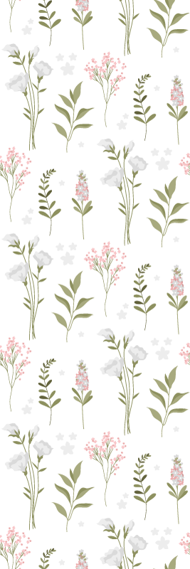 Vinyltæppe til soveværelse med minimalistisk blomsterdesign - TenStickers