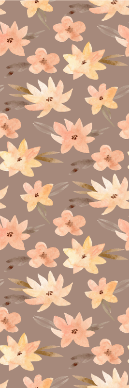 Vinyltæppe til soveværelse aquarella blomster pastelfarver - TenStickers