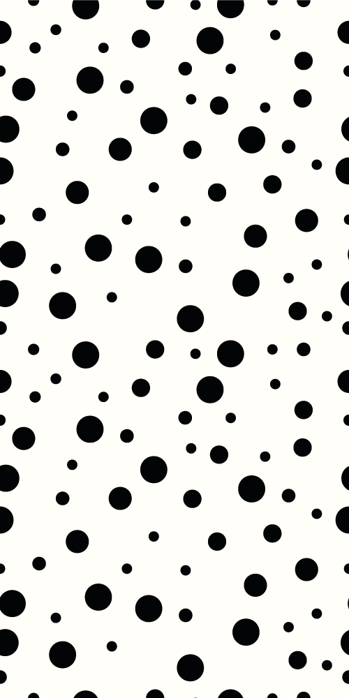 Vinyltæppe til soveværelse polka sort og hvid mønster - TenStickers