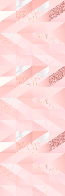 Vinyltæppe til soveværelse i piget pink geometrisk mønster - TenStickers