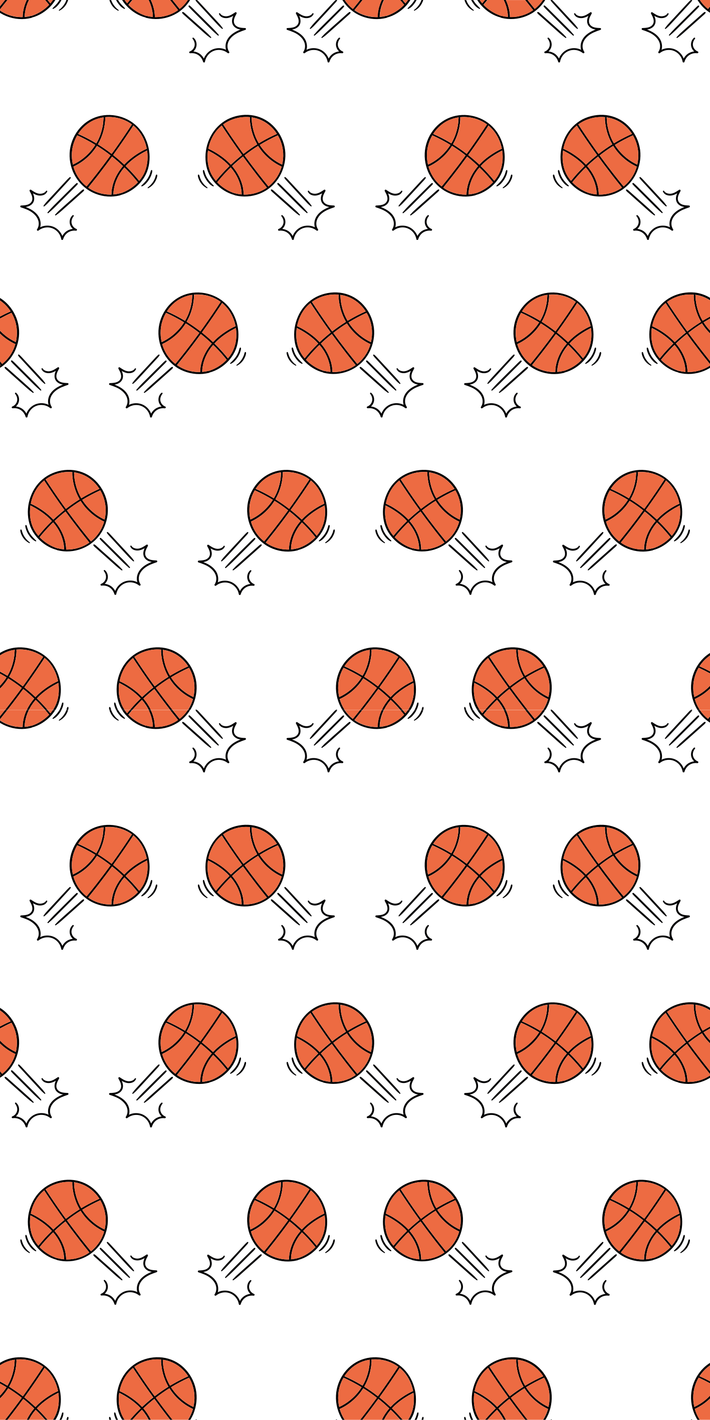 Vinyltæppe til soveværelse med håndtegnede basketballer - TenStickers