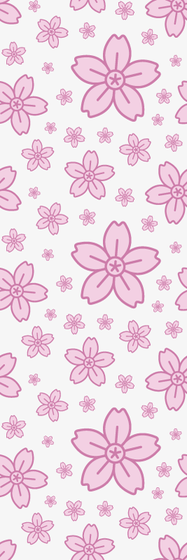 Vinyltæppe til soveværelse med små pink blomster - TenStickers