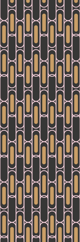 Vinyltæppe til soveværelse brun og pink geometrisk mønster - TenStickers