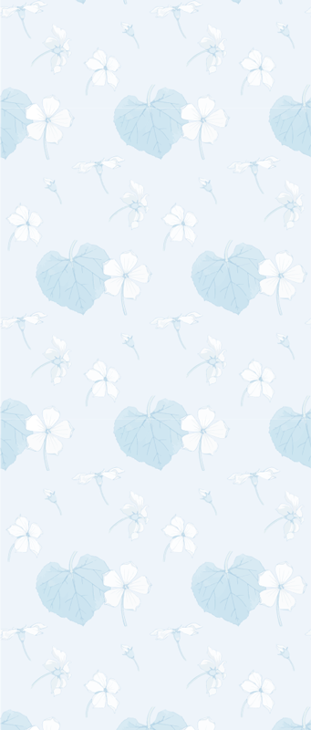 Vinyltæppe til soveværelse med 80'er blomsterdesign blå - TenStickers
