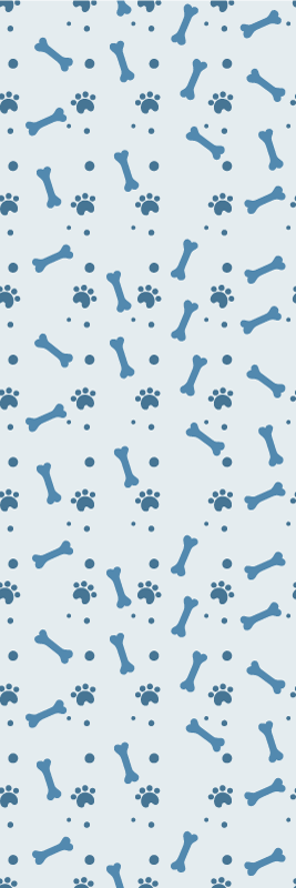 Vinyltæppe til soveværelse med blå hundeben mønster - TenStickers