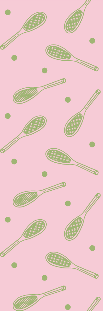 Vinyltæppe til soveværelse med sømløst tennisracketdesign - TenStickers