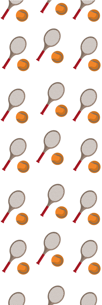 Vinyltæppe til soveværelse med orange tennisrackets - TenStickers