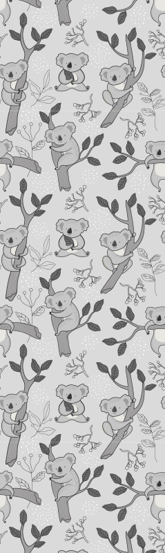 Vinyltæppe til soveværelse grå koala mønster - TenStickers