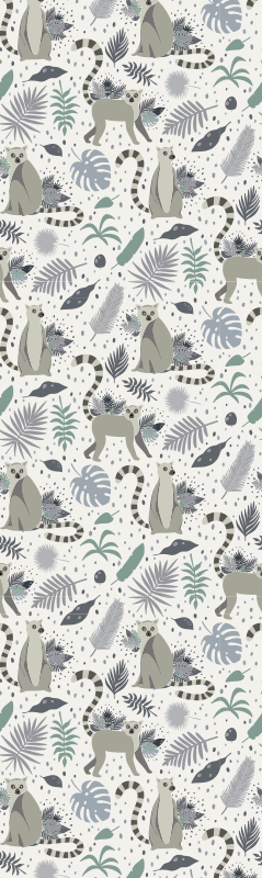 Vinyltæppe til soveværelse nordic lemur - TenStickers