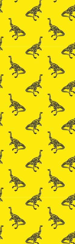 Vinyltæppe til soveværelse med brachiosaurus symboler på gul - TenStickers