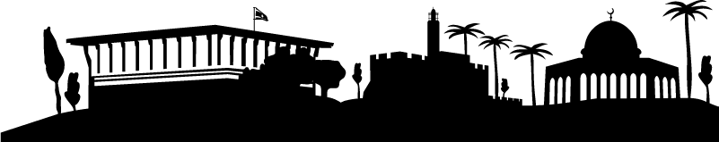 Vinyltæppe til soveværelse jerusalem skyline - TenStickers