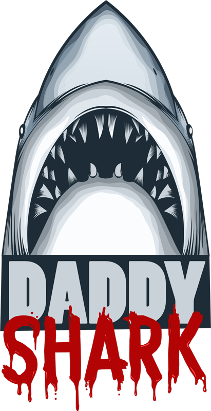 Vinyltæppe til soveværelse daddy haj - TenStickers