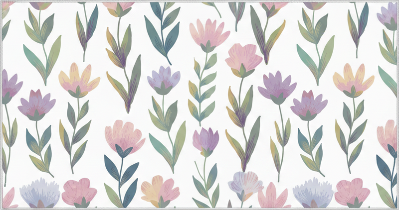 Vinyltæppe til soveværelse med nordisk blomsterdesign - TenStickers