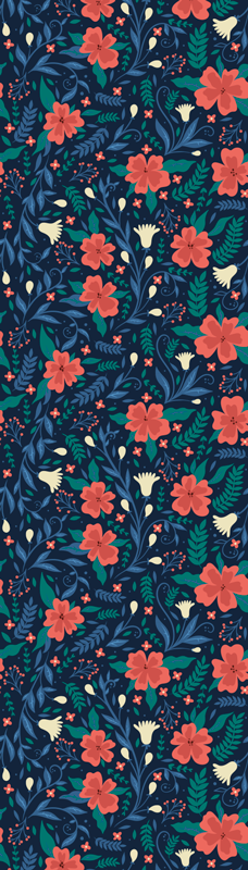 Skandinaviske vinyl tæppe med nordisk stil blomster - TenStickers