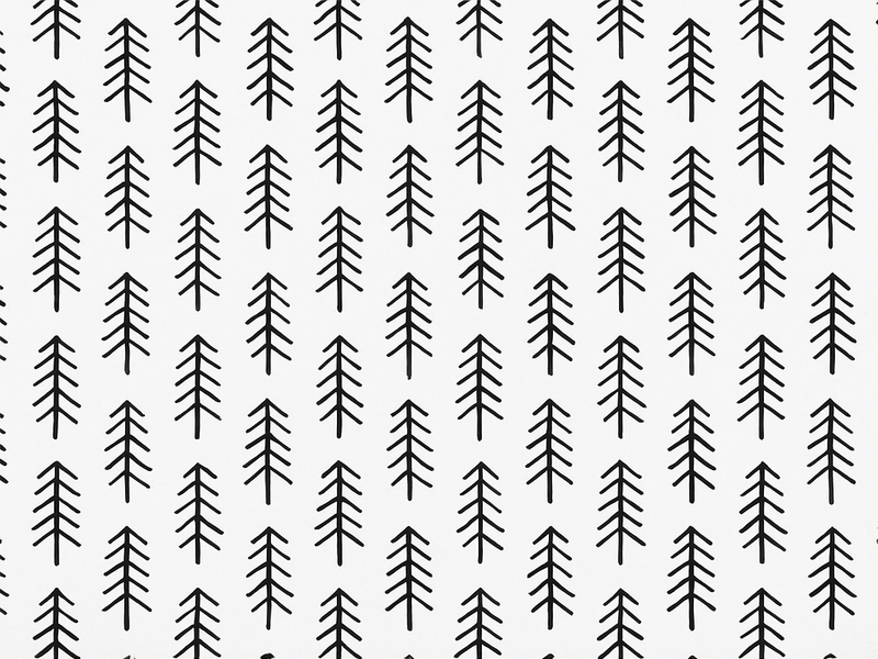Skandinaviske vinyl tæppe black ink pines - TenStickers