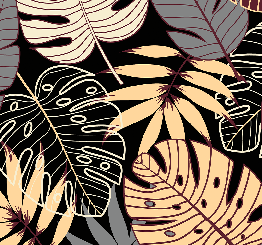 Natur vinyl tæppe vintage tapet tropisk jungle - TenStickers
