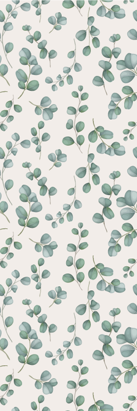 Natur vinyl tæppe med akvarel blade på beige baggrund - TenStickers