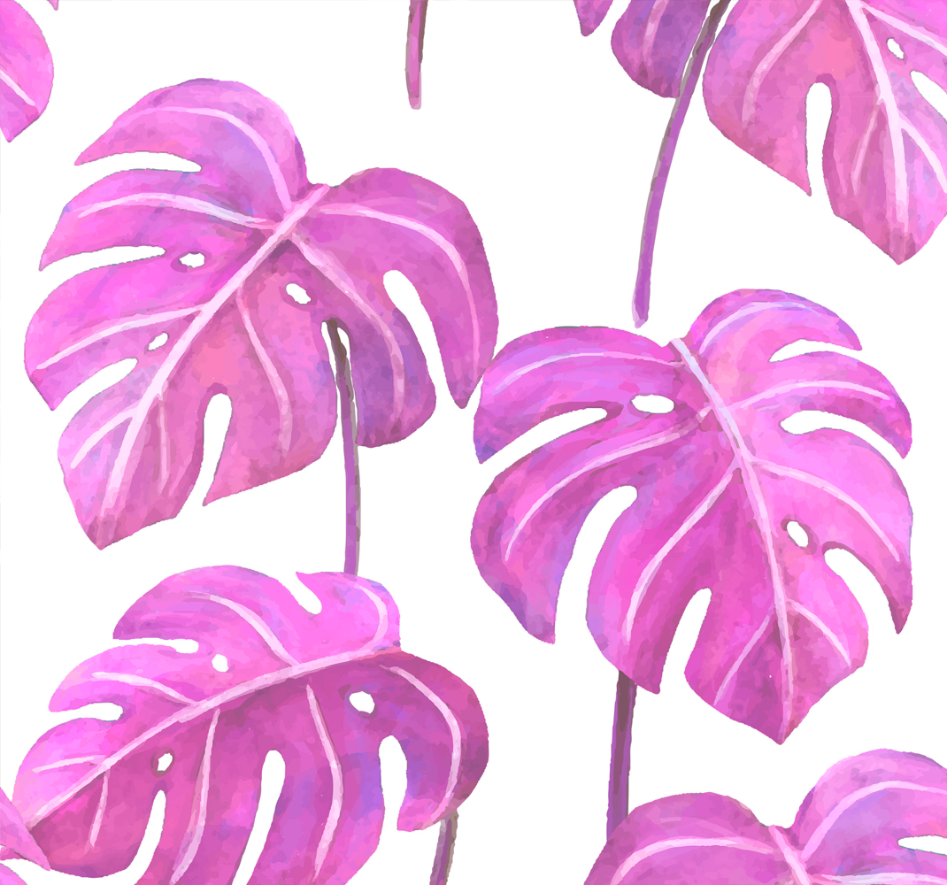Natur vinyl tæppe pink malet monstrosa - TenStickers