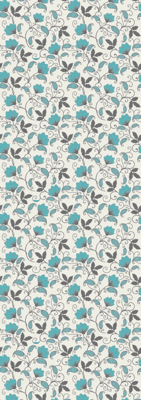 Teal lotusblomst natur vinyl tæppe - TenStickers