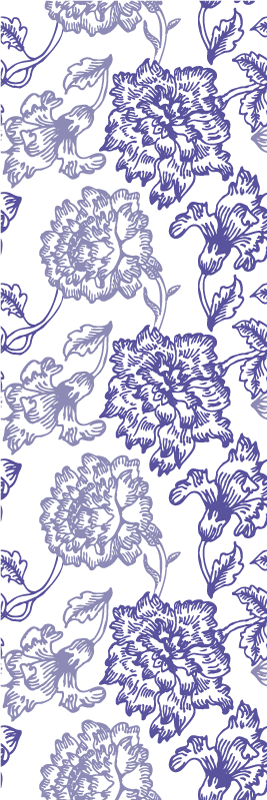 Natur vinyl tæppe blødt lilla blomstermønster - TenStickers