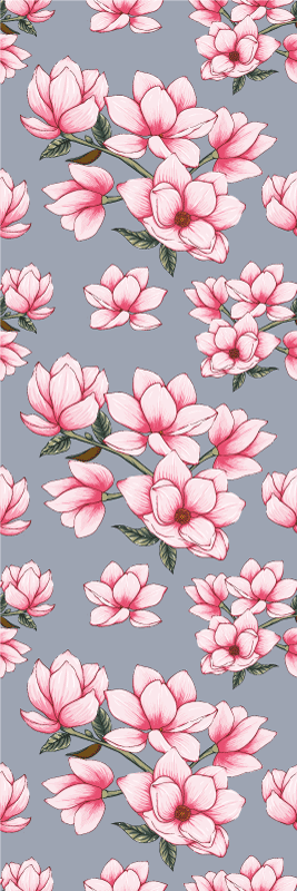 Natur vinyl tæppe tre smukke magnolias blomster - TenStickers
