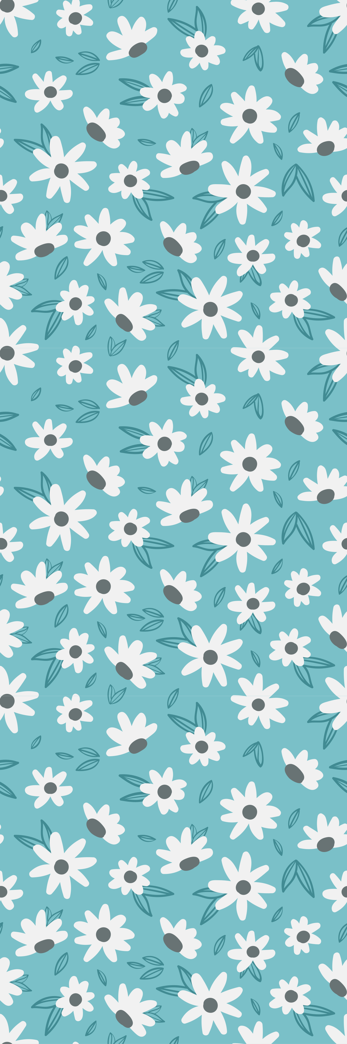 Natur vinyl tæppe med "granny chic" blomster - TenStickers