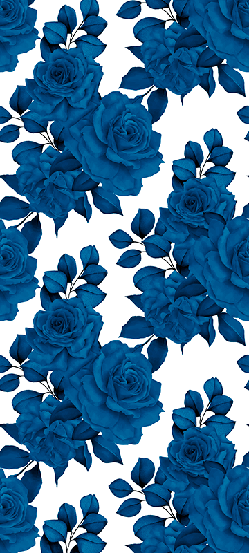 Natur vinyl tæppe blå blomster fra new nostalgia - TenStickers