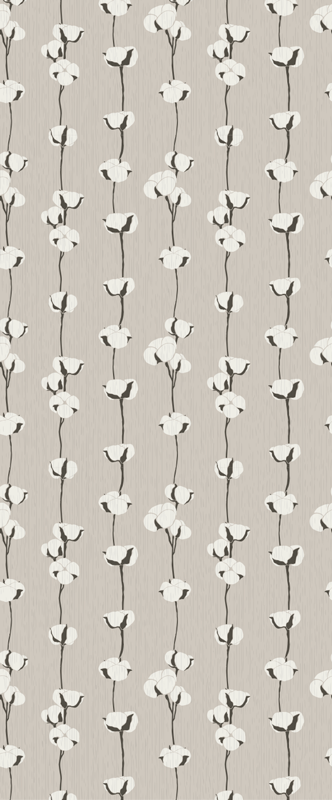 Natur vinyl tæppe med kunstneriske bomuldsblomster - TenStickers