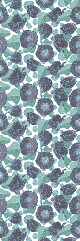 Mallow flowers natur vinyl tæppe - TenStickers