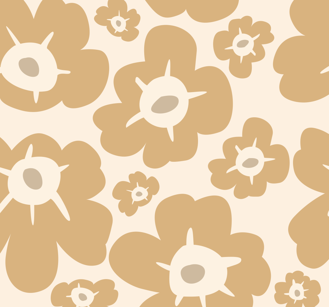 Natur vinyl tæppe beige valmuer - TenStickers