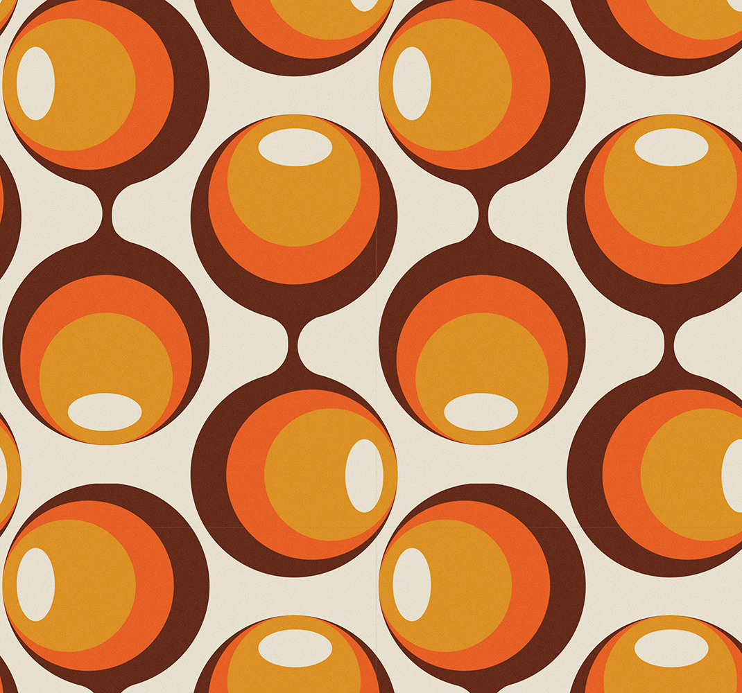 Vintage vinyl tæppe semi-oval design 70'er - TenStickers