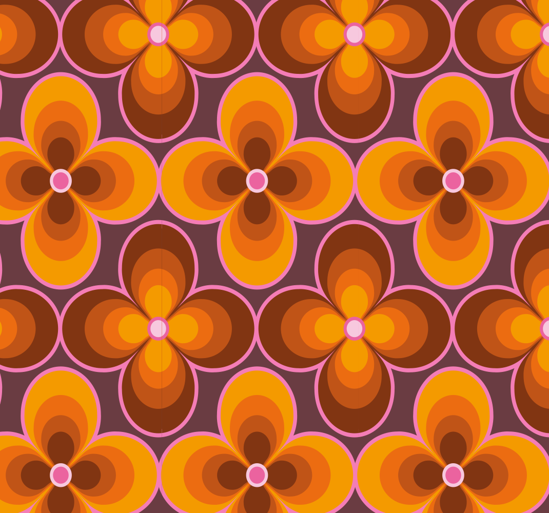 Vintage vinyl tæppe med blomster retro mønster - TenStickers