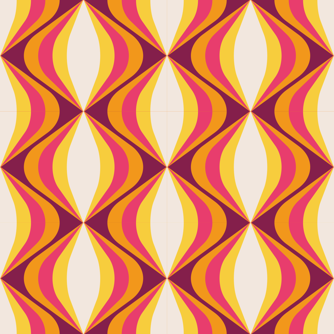 Vintage vinyl tæppe retro orange bølge - TenStickers
